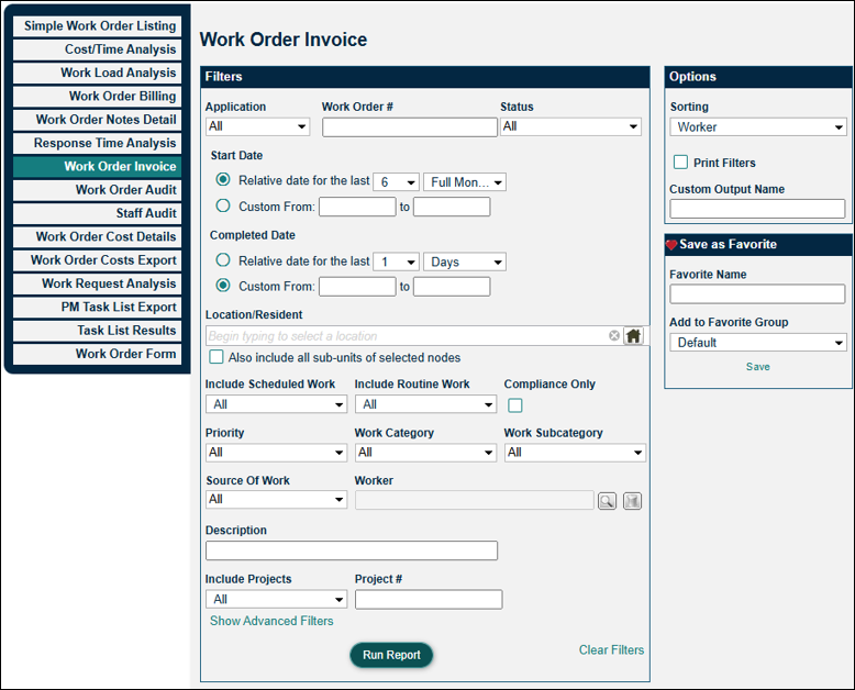 Work Order Invoice
